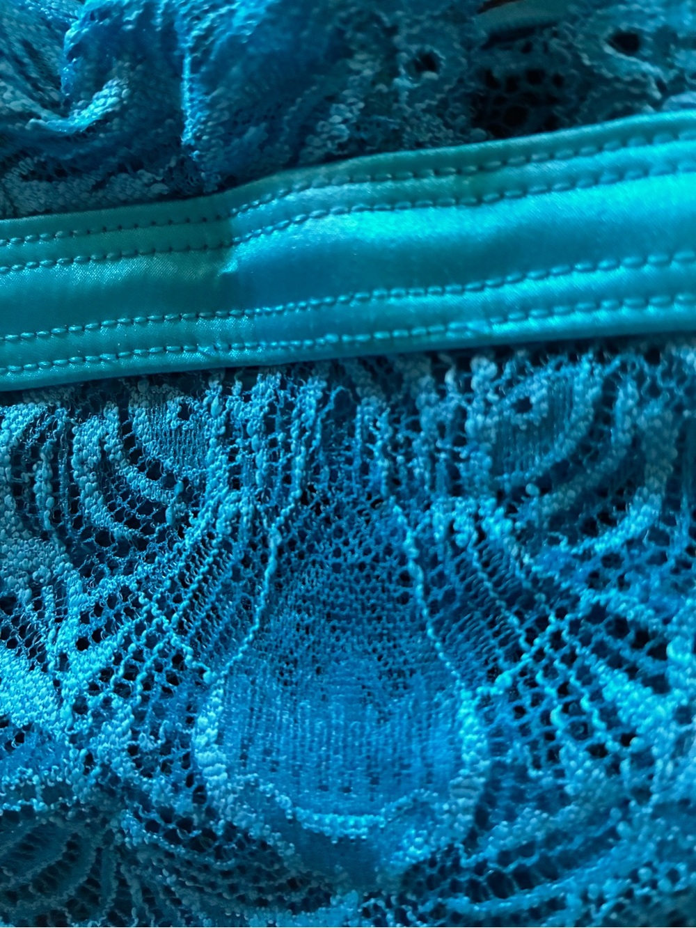 Cosabella Teal Lace with Satin trim Tri Bralette tiger Khana Udaipur Blue M NWT